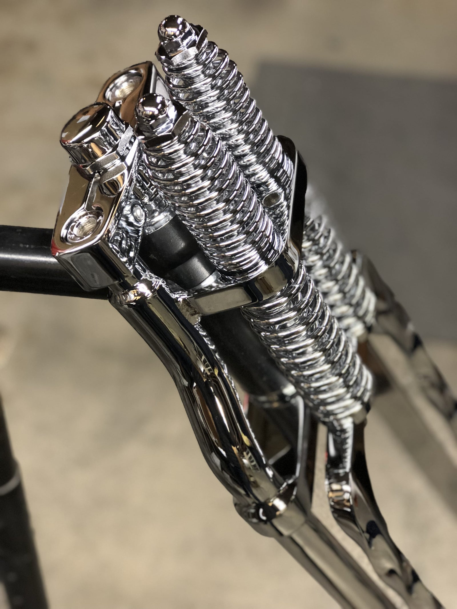 Paughco Chrome Springer Front Ends for Harley Davidson Motorcycles aqnd Custom Choppers