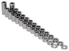 Chrome Steel Axle Spacer Assortment for 3/4" Axles