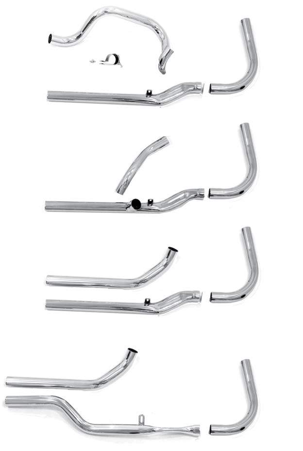 Knucklehead Crossover and Shotgun Headpipes For 1936 - 1947