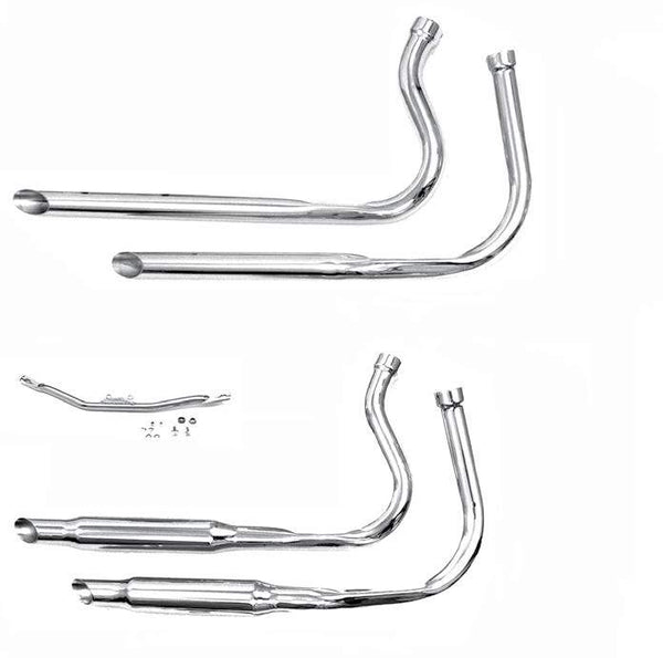 Panhead Swingarm Close Fit Staggered Dual Exhaust Systems For 1958 - 1964