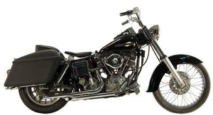 Staggered Dual Drag Pipes For 1970 - 1984 Shovelhead FL Models With Kick Or Electric Start