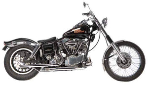 Shovelhead Close Fit Staggered Dual Exhaust Systems For 1966 - 1969 Swingarm Framess