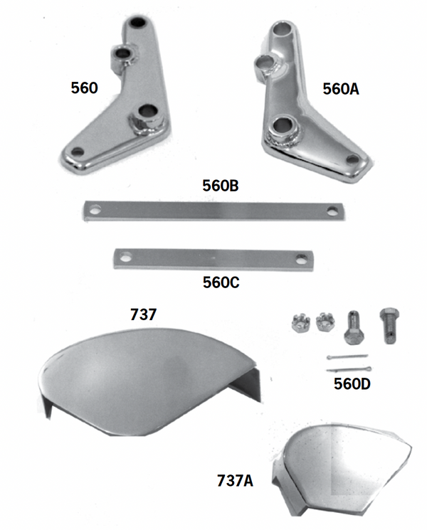 Chrome Caliper Supports, Anchor Arms And Covers