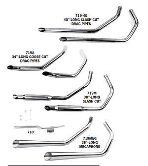 Staggered Dual Exhaust Systems For 1957 - 1985 Sportsters