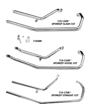 Upsweep Exhaust Systems For 1986 - 2003 Evolution Sportster Engines In Rigid Frames